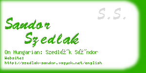 sandor szedlak business card